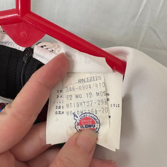 Pretty as a Picture Vintage Velour Velvet Lace Trim Dress 12 Months Union Made - Picture 3 of 7